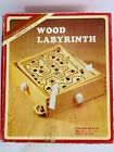 Vintage 1986 Toys R Us Wood Labyrinth Game Includes 2 Stainless Balls 