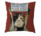 Funny Protesting Cat  Cushion Cover  45cm weird tuna dogs catnip