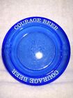 Vintage Advertising Glass Cobalt Blue COURAGE BEER Round Ashtray