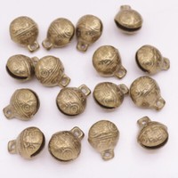 100PCS 16mm Real Brass Jingle Bells Craft Toys Pets Tiger's Head Christmas 0.63"