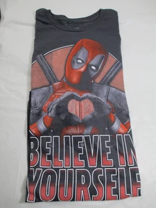Deadpool Believe In Yourself T Shirt 2XL NWT Charcoal  - Picture 1 of 6