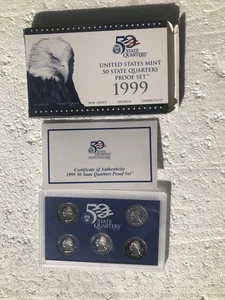 1999 US Mint 50 State Quarters Proof Set with COA/Original Government Packaging - Picture 1 of 15