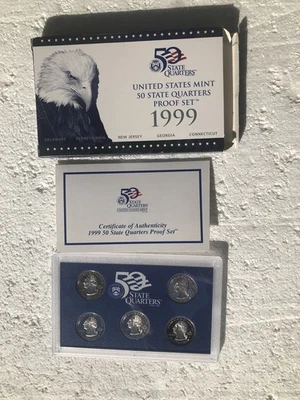 1999 US Mint 50 State Quarters Proof Set with COA/Original Government Packaging - Image 1 of 4