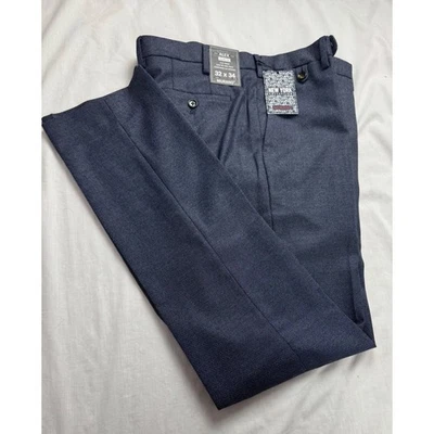 Murano Alex Fit Navy Textured Flat Front Slim Fit Dress Pants 32x34 - Image 1 of 4