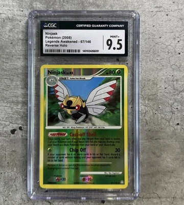 Pokemon Card Ninjask Rev Holo CGC 9.5 Mint+, Legends Awakened 67/146, 2008 (1) - Image 1 of 4