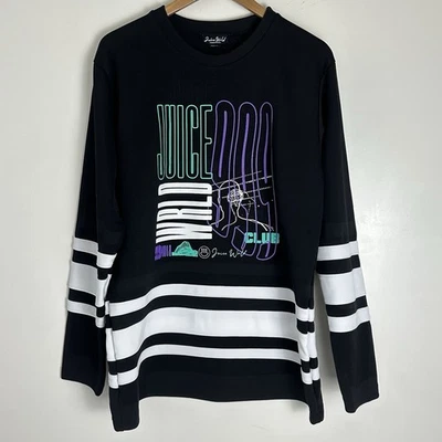 Sudadera Juice WRLD 999 Club Manga Larga Negra Rayas Gráfico Cuello Redondo Talla M Foto 1 de 4