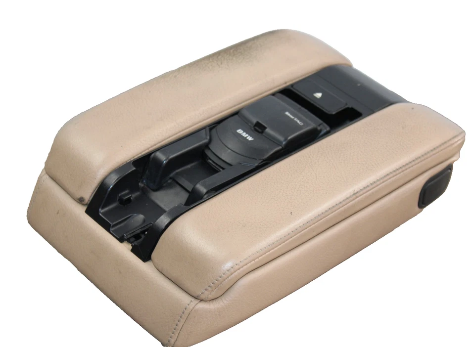 95-01 BMW E38 740I 750IL TAMPA DE APOIO DE BRAÇO CONSOLE CENTRAL FRONTAL COM TELEFONE BEGE AREIA - Imagem 1 de 4