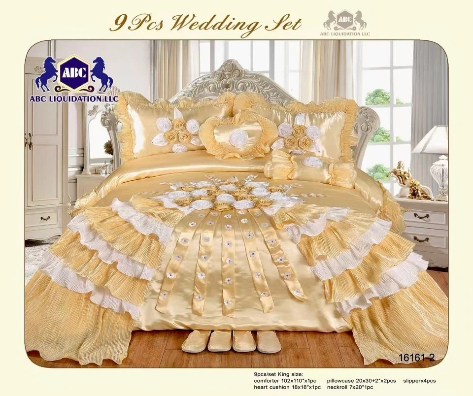 Juego de Cama de Lujo 9 Piezas – Estilo Nupcial  Foto 1 de 1