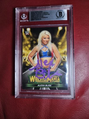 Tarjeta firmada Alexa Bliss Road To Wrestlemania 2018 Auto Beckett Slab nombre completo Foto 1 de 4