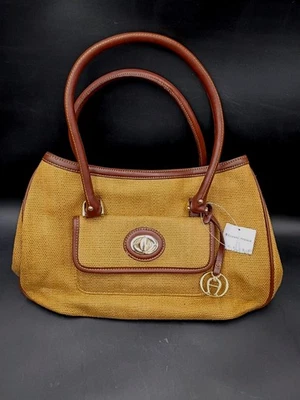 Bolsa satchel Etienne Aigner nova com etiquetas tecido coleção Julieta brinde marrom - Imagem 1 de 4