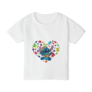 Cute Stitch Toddler T-Shirt, Kids Heart Puzzle Shirt, Gift for Toddlers, [...] - Picture 1 of 17