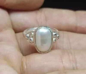 Pearl Ring 925 Sterling Silver Statement Handmade Beautiful Gift All Size J 07 - Picture 1 of 9