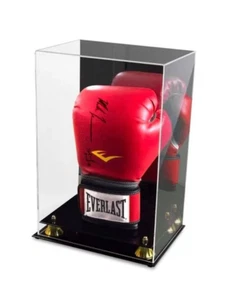 New BCW Deluxe Acrylic Boxing Glove Display With Mirrored Back And Gold Risers - Picture 1 of 2