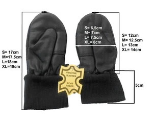 Kids Leather Soft Winter Baby Mitten Gloves Small Medium Large & X Large Black - Picture 1 of 4