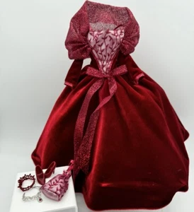Barbie Doll Dress Gown Formal Evening Burgundy Shoes Purse Necklace - Picture 1 of 2
