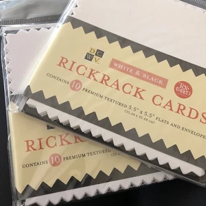 20 DCWV 5.5" White & Black RickRack Cards Scrapbooking Paper Cardstock (2x10) - Picture 1 of 4