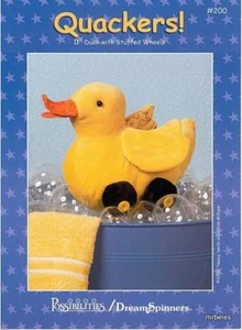 Stuffed Duckie  Animal Toy Quackers Duck Sewing Pattern 200 11 inch w Wheels - Picture 1 of 1