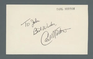 Carl Morton 1970 ROY Montreal Expos Signed Index Card Auto with B&E Hologram - Picture 1 of 2