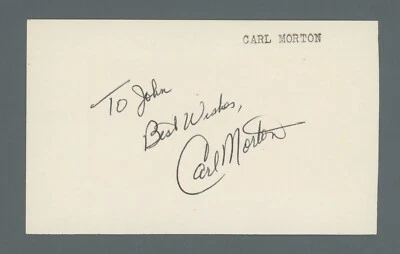 Carl Morton 1970 ROY Montreal Expos Signed Index Card Auto with B&E Hologram - Image 1 of 2