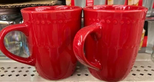Red Ceramic Mug Set 2 Pack - Picture 1 of 5