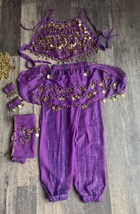 Girls Belly Dance Halloween Sequin Custome Set Size Medium - Picture 1 of 11