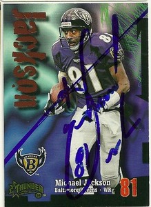 1998 Score MICHAEL JACKSON Signed Card Lambeau Field BROWNS RAVENS southern miss