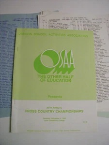 1984 Program CROSS COUNTRY CHAMPIONSHIPS State of Oregon High School Nov. 3 - Picture 1 of 7