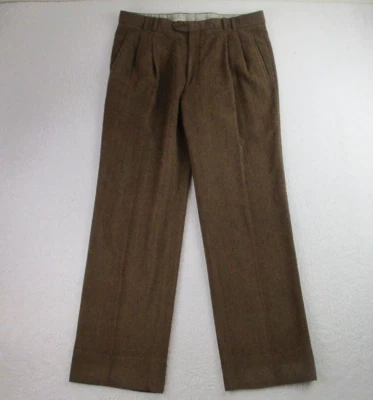 Pantalones de vestir de pana St Croix para hombre 38 marrón mezcla de lana pantalones hechos en Italia Foto 1 de 4