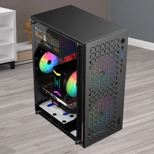Micro ATX/ITX Transparent DIY PC Case Glass Desktop Computer Case HDD*2+SSD* F5❤ - Picture 1 of 14