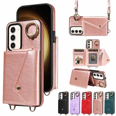 For Samsung S23 S22 A32 A12 A52s Ring Holder Flip Wallet Leather Back Case Cover - Image 1 of 4