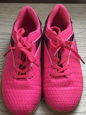 Zapatos de tenis para niñas rosa intenso con rayas negras suela de goma con cordones talla 2/33 Foto 1 de 4