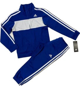 adidas Boys Size 6 Classic Tricot Track Suit Outfit Jacket Jogger Blue NWT - Picture 1 of 5