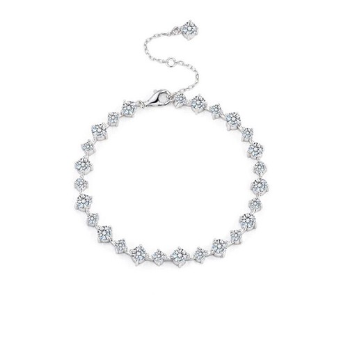 VALENTINO Bracciale donna catena stella moissanite colore D argento sterling 925 pass tester