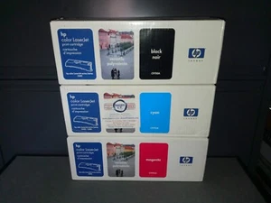 HP Color LaserJet TONER C9700A C9701A C9703A Black Cyan Magenta Set of 3 Sealed - Picture 1 of 6