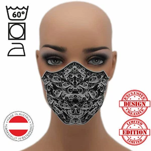 ⚪ Tribal☆Mund Maske☆GESTICKTE Tribal Maske➤ Mehrweg Mund Maske 60° waschbar ✔ - Picture 1 of 1
