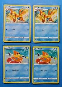 2x Floatzel 023/072 & 2x Buizel 022/072 Pokemon card Shining Fates NM - Picture 1 of 1