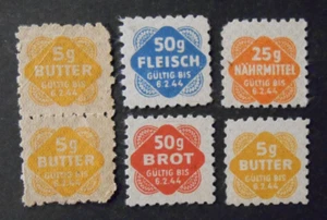 GERMANIA, GERMANY Erinnofili 1944 WWII Marche per burro e alimentari 6 Valori - Imagen 1 de 1