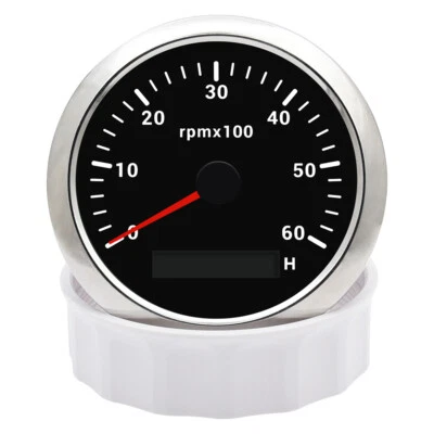 85MM Tachometer Gauge 0-6000RPM LED Rev Counter Meter for Boat Marine Car Truck - Image 1 of 4