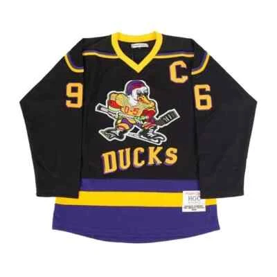 Camiseta deportiva de hockey Charlie Conway Mighty Ducks negra #96 Headgear Classics auténtica Foto 1 de 3