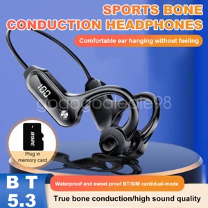 Wireless Bluetooth 5.3 Bone Conduction Sport Headphone Waterproof Hi-Fi Headset - Picture 1 of 20