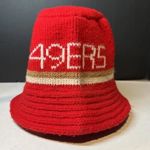 49ers San Fran Rare Vintage 1980s Knit Bucket Hat TEAM NFL Made In The USA - Bild 1 von 5