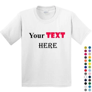 Personalised Customised Boys Girls Kids Custom Printed Text T-Shirt Printing Tee - Picture 1 of 11