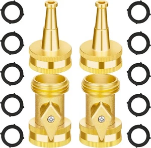 Brass Garden Hose Jet Nozzle High Pressure Heavy Duty Water Sprayer Valve 3/4”,. - Picture 1 of 7