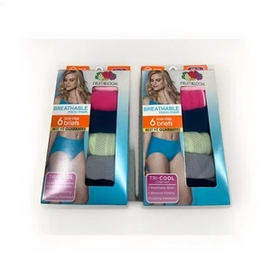 Fruit of the Loom Women's 6 Breathable Underwear Low Rise Size 7/L Pack Of 2 - Picture 1 of 2