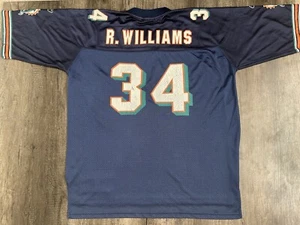 Vtg Ricky Williams Size XL Miami Dolphins Men’s Blue Football Jersey NFL Reebok - Picture 1 of 20