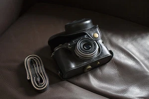 PU Leather Full Camera Case bag cover for FUJI X100F X100T X100S Black + strap - Picture 1 of 11