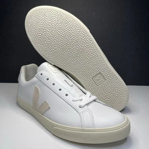 Veja Esplar Logo Leather Sneaker Women's Size 9 EU 40 Extra White / Sable - Picture 1 of 10
