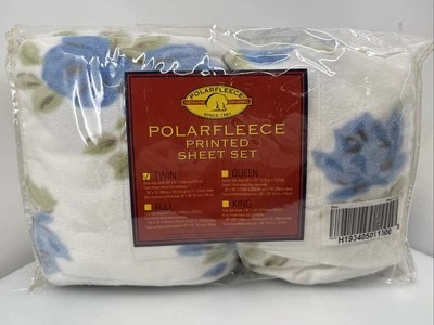 Juego de sábanas blancas florales de polar estampado Berkshire de 3 piezas flores azules gemelas Nuevo de Lote Antiguo Foto 1 de 3