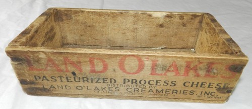 Vintage Wood Box for Land O' Lakes Pasteurized Process Cheese - 8 1/8 ...
