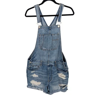 Mono vaquero con tirantes American Eagle pantalones cortos mujer talla M desgastado grunge vaquera Foto 1 de 4